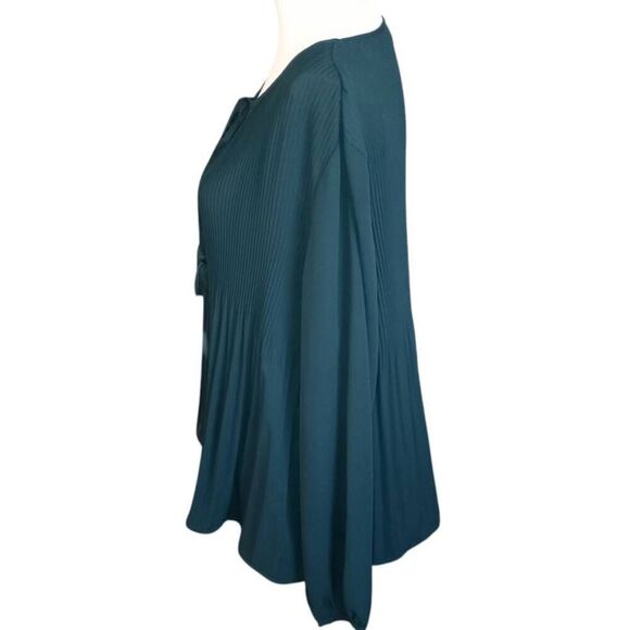DR2 GREEN PLEATED BLOUSE SZ.L EUC - Picture 4 of 8